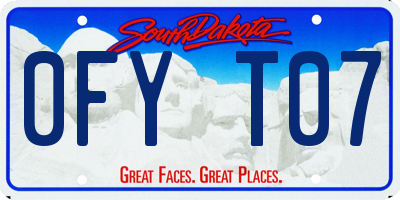 SD license plate 0FYT07