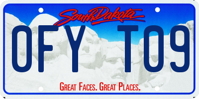 SD license plate 0FYT09