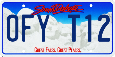 SD license plate 0FYT12