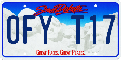 SD license plate 0FYT17