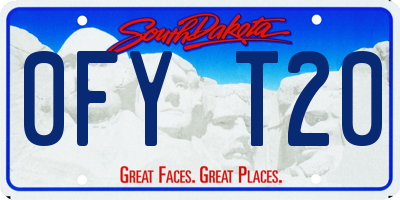 SD license plate 0FYT20