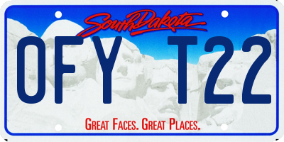 SD license plate 0FYT22