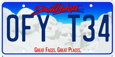 SD license plate 0FYT34