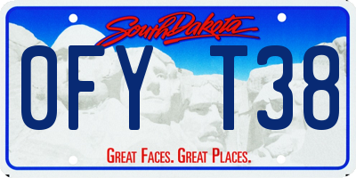 SD license plate 0FYT38