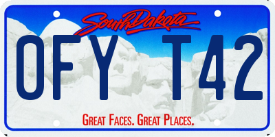 SD license plate 0FYT42