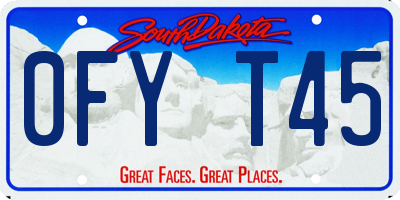 SD license plate 0FYT45