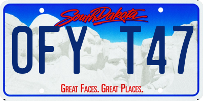 SD license plate 0FYT47