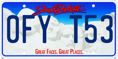 SD license plate 0FYT53