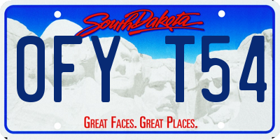 SD license plate 0FYT54