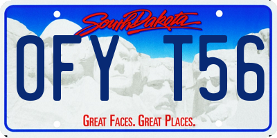 SD license plate 0FYT56