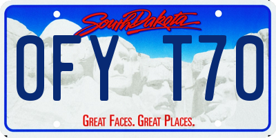 SD license plate 0FYT70