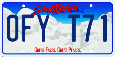SD license plate 0FYT71