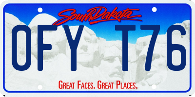 SD license plate 0FYT76