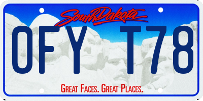 SD license plate 0FYT78