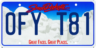 SD license plate 0FYT81