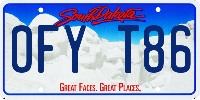 SD license plate 0FYT86