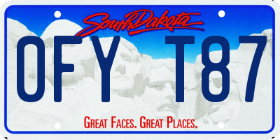 SD license plate 0FYT87