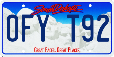 SD license plate 0FYT92