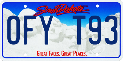 SD license plate 0FYT93