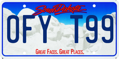 SD license plate 0FYT99