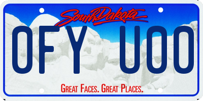 SD license plate 0FYU00