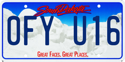 SD license plate 0FYU16