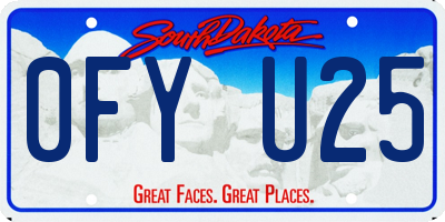 SD license plate 0FYU25