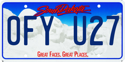 SD license plate 0FYU27