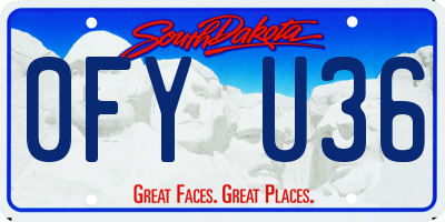 SD license plate 0FYU36