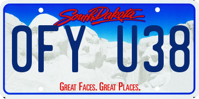 SD license plate 0FYU38