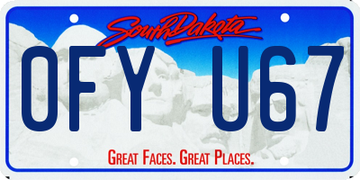 SD license plate 0FYU67