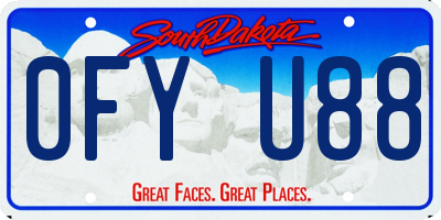 SD license plate 0FYU88