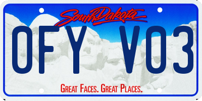 SD license plate 0FYV03