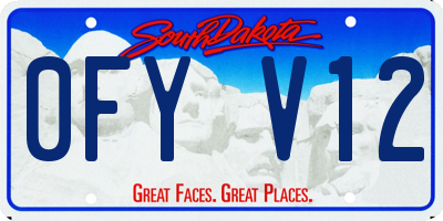 SD license plate 0FYV12