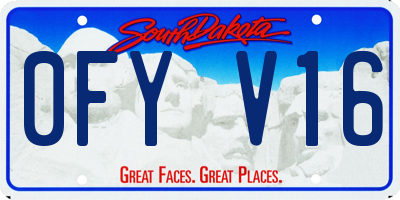 SD license plate 0FYV16