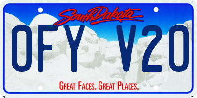 SD license plate 0FYV20