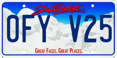 SD license plate 0FYV25