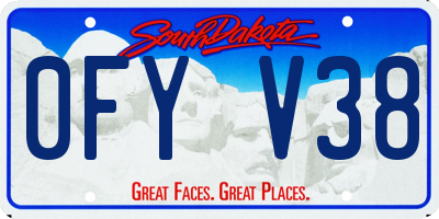 SD license plate 0FYV38