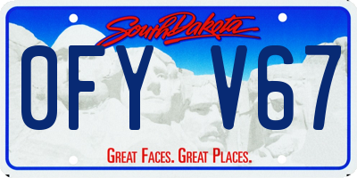 SD license plate 0FYV67
