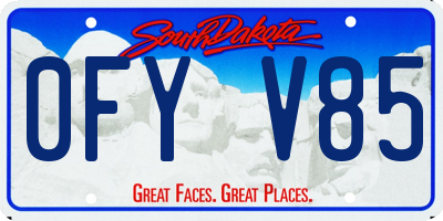 SD license plate 0FYV85