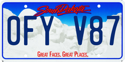 SD license plate 0FYV87