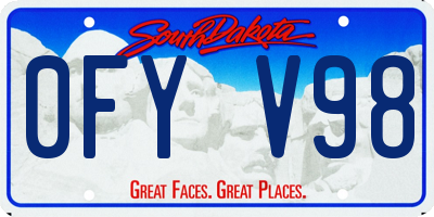 SD license plate 0FYV98