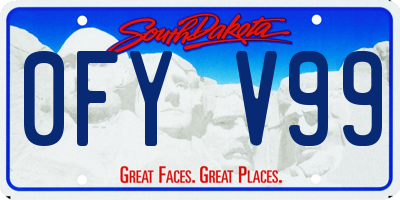 SD license plate 0FYV99