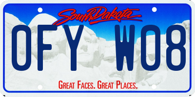 SD license plate 0FYW08
