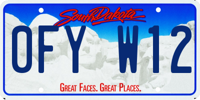 SD license plate 0FYW12