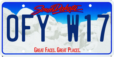 SD license plate 0FYW17