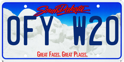 SD license plate 0FYW20