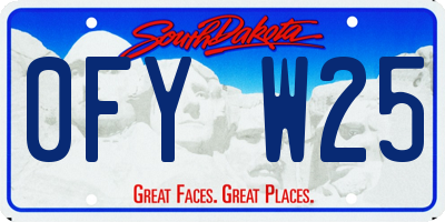 SD license plate 0FYW25