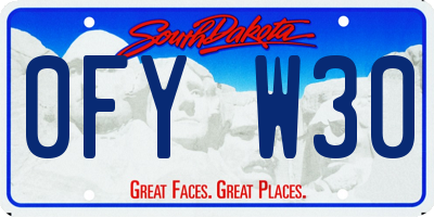 SD license plate 0FYW30