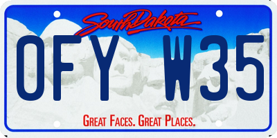 SD license plate 0FYW35